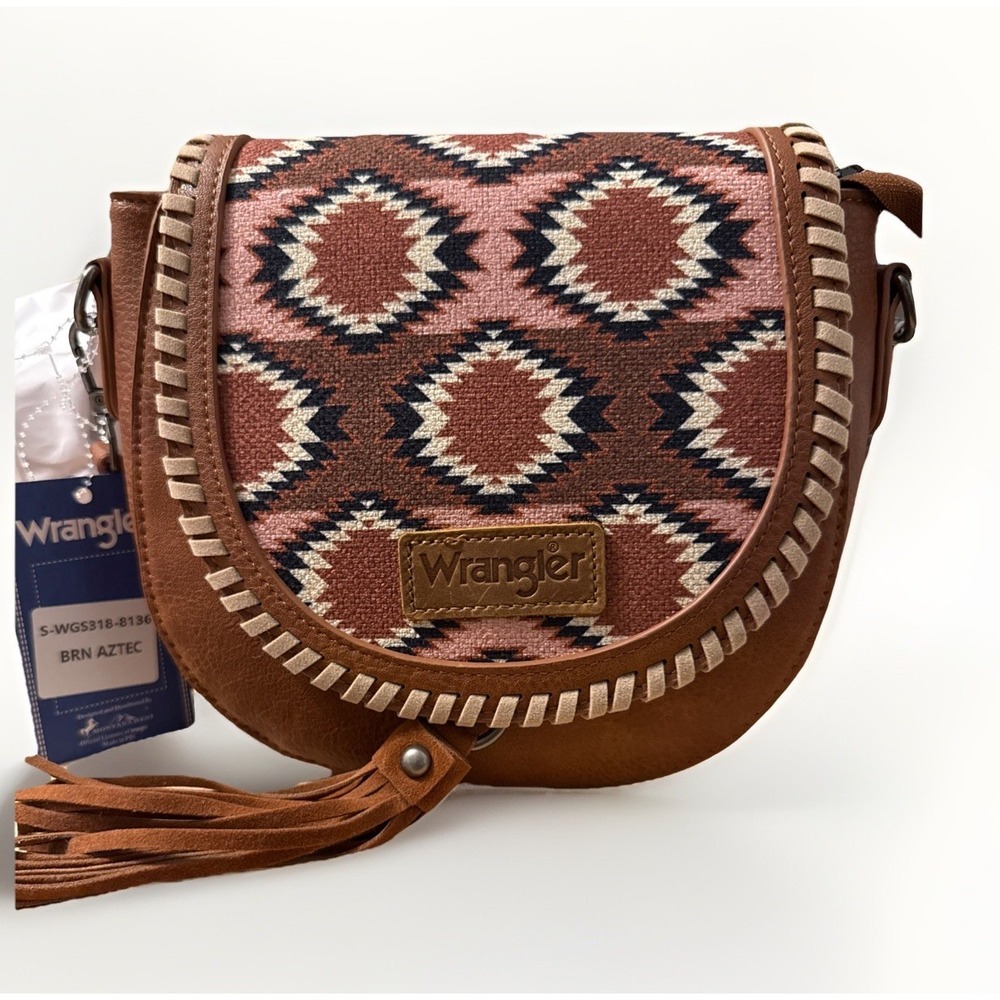 New With Tags Wrangler Brown Aztec Crossbody Purse